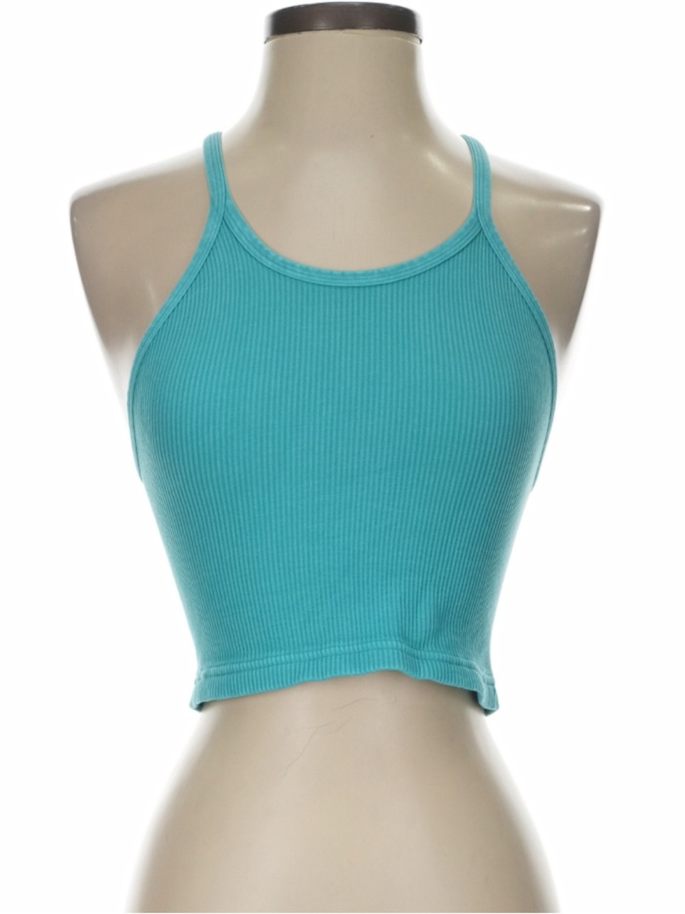 FP Movement by Free People Teal Ribbed Racerback Tank Top
